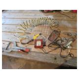 milk crate,lever lock clamp,air hose & items