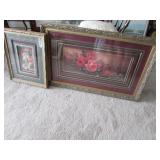 2 floral wall pictures