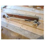 antique wood level & item