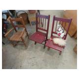 kids rocker & 2 fold up chairs