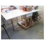 fold up sewing table & items in drawer