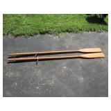 2 wooden oars