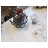 old light & decorator bowl w/balls
