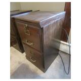 wooden file cabinet w/key