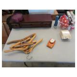wooden drawer,hangers,matches & items