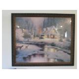 thomas kinkade puzzle picture w/frame