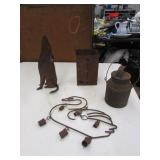 bells,cream can & metal decorations