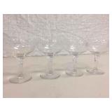 SET OF 4 ETCHED CRYSTAL COUPES