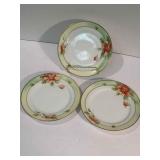 NIPPON CHINA HAND PAINTED PLATES - SET OF 3 NIPPON CHINA HAND PAINTED PLATES - SET OF 3