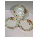 NIPPON CHINA HAND PAINTED PLATES - SET OF 3