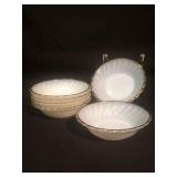 ANCHOR HOCKING "SUBURBIA" MILK GLASS BERRY BOWLS