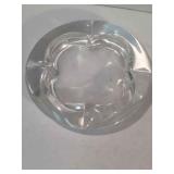 LARGE 7 1/2" VINTAGE GLASS FLEUR DE LIS ASHTRAY