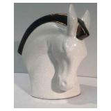 BOWED HORSE HEAD W/ GUILDED MANE