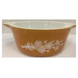 PYREX ROUND CASSEROLE - BUTTERFLY GOLD 475B