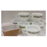 PYREX COFFEE CUPS - WOODLAND & SMALL BROWN FRIDGIE PYREX COFFEE CUPS - WOODLAND & SMALL BROWN FRIDGIE