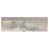 WHITE MELMAC MELAMINE CREAM & SUGAR SETS - 2 SETS WHITE MELMAC MELAMINE CREAM & SUGAR SETS - 2 SETS