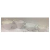 WHITE MELMAC MELAMINE CREAM & SUGAR SETS  - 2 SETS