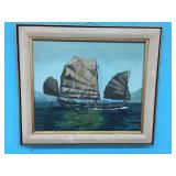 VINTAGE SHIP PAINTING