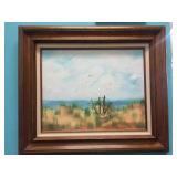 ARTIST SIGNED PAINTING BY THE SEA ARTIST SIGNED PAINTING BY THE SEA