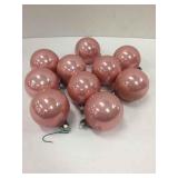 ROSE COLORED VINTAGE GLASS CHRISTMAS ORNAMENTS