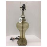 SMOKED GLASS HOUR GLASS SHAPED LAMP SMOKED GLASS HOUR GLASS SHAPED LAMP