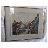 ERNST NAY ABSTRACT FRAMED PRINT "SONNE"