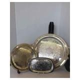 WM. A. ROGERS BY ONEIDA SILVERSMITHS 3 PC TRAY SET WM. A. ROGERS BY ONEIDA SILVERSMITHS 3 PC TRAY SET