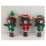 VINTAGE 3 BEAR ORNAMENTS