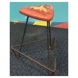 TRIANGULAR MID CENTURY MODERN HAIRPIN LEG STOOL