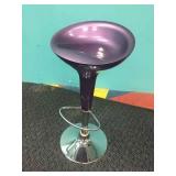 PNEUMATIC ADJUSTABLE PURPLE & CHROME BAR STOOL