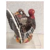 CERAMIC TURKEY TUREEN W/ LADEL, BREAD BASKET CERAMIC TURKEY TUREEN W/ LADEL, BREAD BASKET
