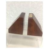 HEAVY VINTAGE WOOD BOOKENDS