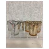 MERCURY GLASS CANDLE HOLDERS W/ L.E.D. CANDLES MERCURY GLASS CANDLE HOLDERS W/ L.E.D. CANDLES