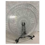 LARGE CUT GLASS CHEESE PLATTER LARGE CUT GLASS CHEESE PLATTER