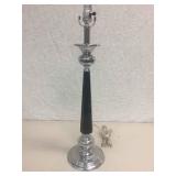 CHROME AND BLACK FACETED CONTEMPORARY LAMP CHROME AND BLACK FACETED CONTEMPORARY LAMP