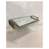 SILVESTRI BRASS AND MIRROR PERFUME / VANITY TRAY SILVESTRI BRASS AND MIRROR PERFUME / VANITY TRAY