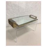 SILVESTRI BRASS AND MIRROR PERFUME / VANITY TRAY