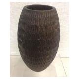 CARVED WOODEN VASE CARVED WOODEN VASE