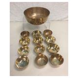 HAMMERED BRASS BOWL SET