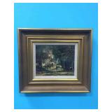 VINTAGE OIL ON CANVAS IN GOLD FRAME VINTAGE OIL ON CANVAS IN GOLD FRAME
