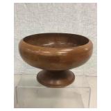 LARGE VINTAGE FOOTED WOODEN BOWL LARGE VINTAGE FOOTED WOODEN BOWL