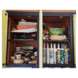2 Cabinets of Calk and Painting Supplies