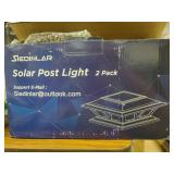 SIEDINLAR SOLAR POST LIGHTS 2PACK BLACK UNTESTED