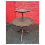 mahogany two-tiered pie crust table