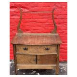 figured maple washstand with wishbone
