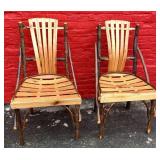 Artist signed pair of contemporary Hickory chairs