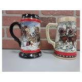 2 BUDWEISER BEER STEINS