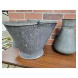 GLAVANIZED VASE & ASH BUCKET