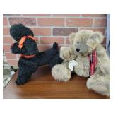 STUFFED BEAR & VINTAGE STUFFED POODLE