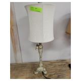 GOLD TONE TABLE LAMP WITH SHADE-31"